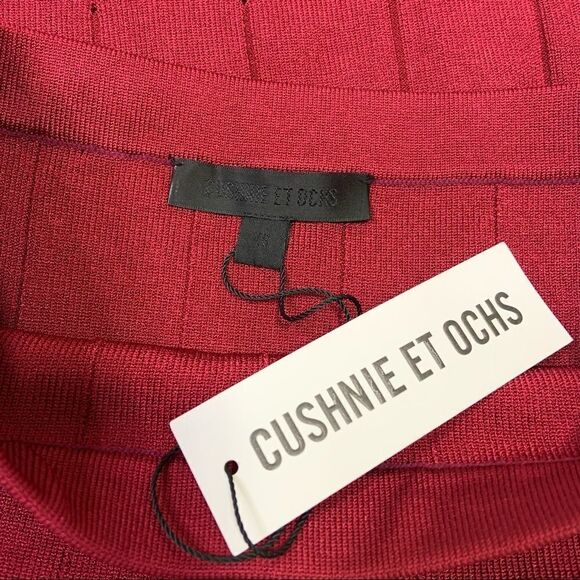 🆕 Cushnie Et Ochs Knit Pencil Skirt with Slits - Ruby - Picture 2 of 8